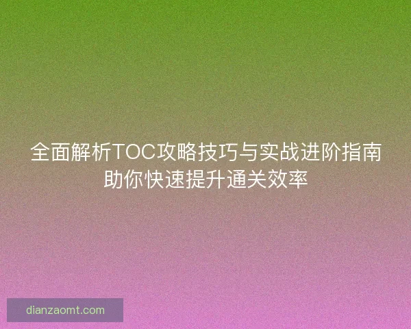 全面解析TOC攻略技巧与实战进阶指南助你快速提升通关效率